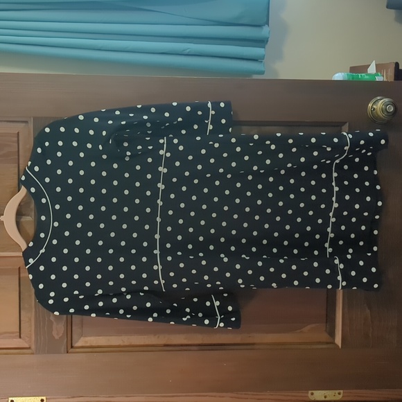 Lands End dress, swim material cover up black and white polka dot Ex small 2-4 - Picture 5 of 8